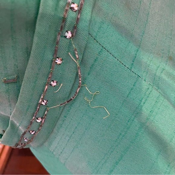 Vintage pale green beaded evening gown no label - 1955 - 1965 - Picture 11 of 16